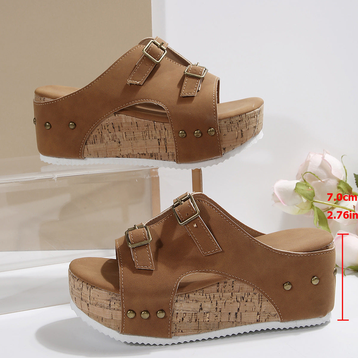 Women's Platform Beach Sandals / Comfy Summer Slip-Ons for Vacation, Pool, and Everyday Wear
