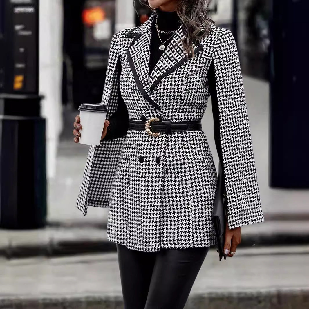 Elegant Women's Split Sleeve Suit Jacket – Commuter Chic Blazer for Work or Business Casual Style