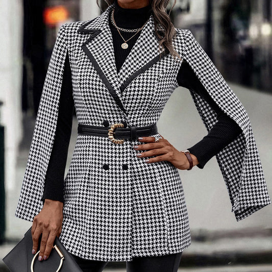 Elegant Women's Split Sleeve Suit Jacket – Commuter Chic Blazer for Work or Business Casual Style