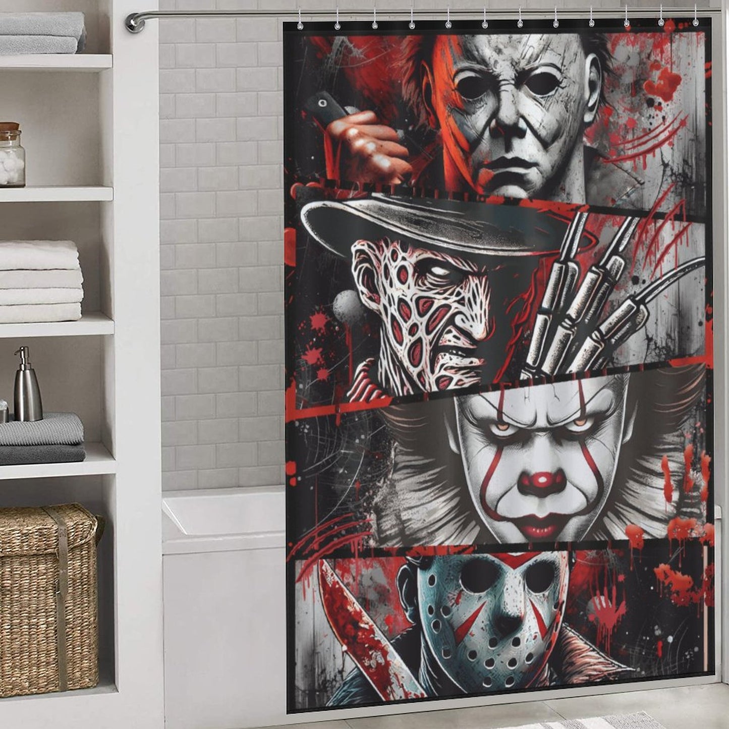 Horror Movie Characters Shower Curtain