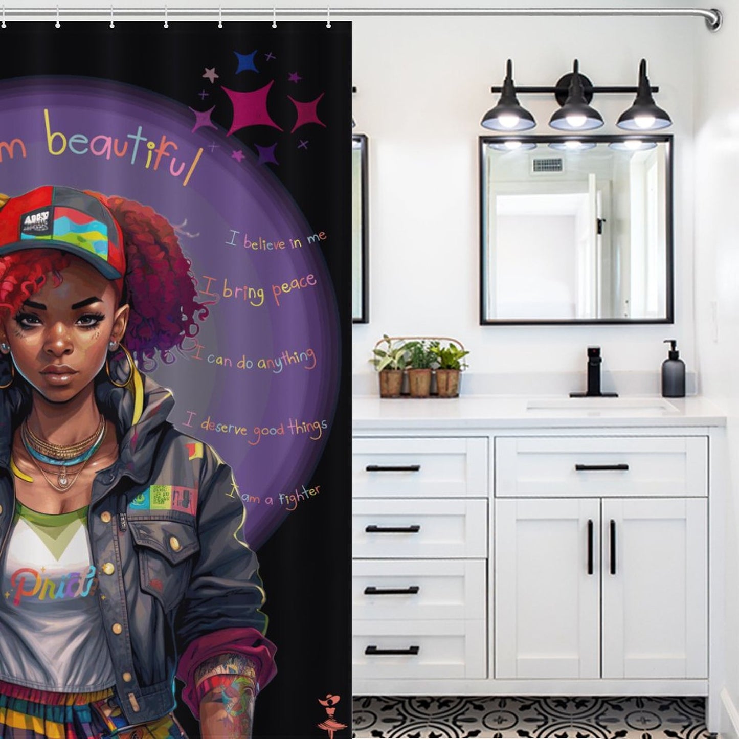 I AM BEAUTIFUL Shower Curtain/ Pride Shower Curtain