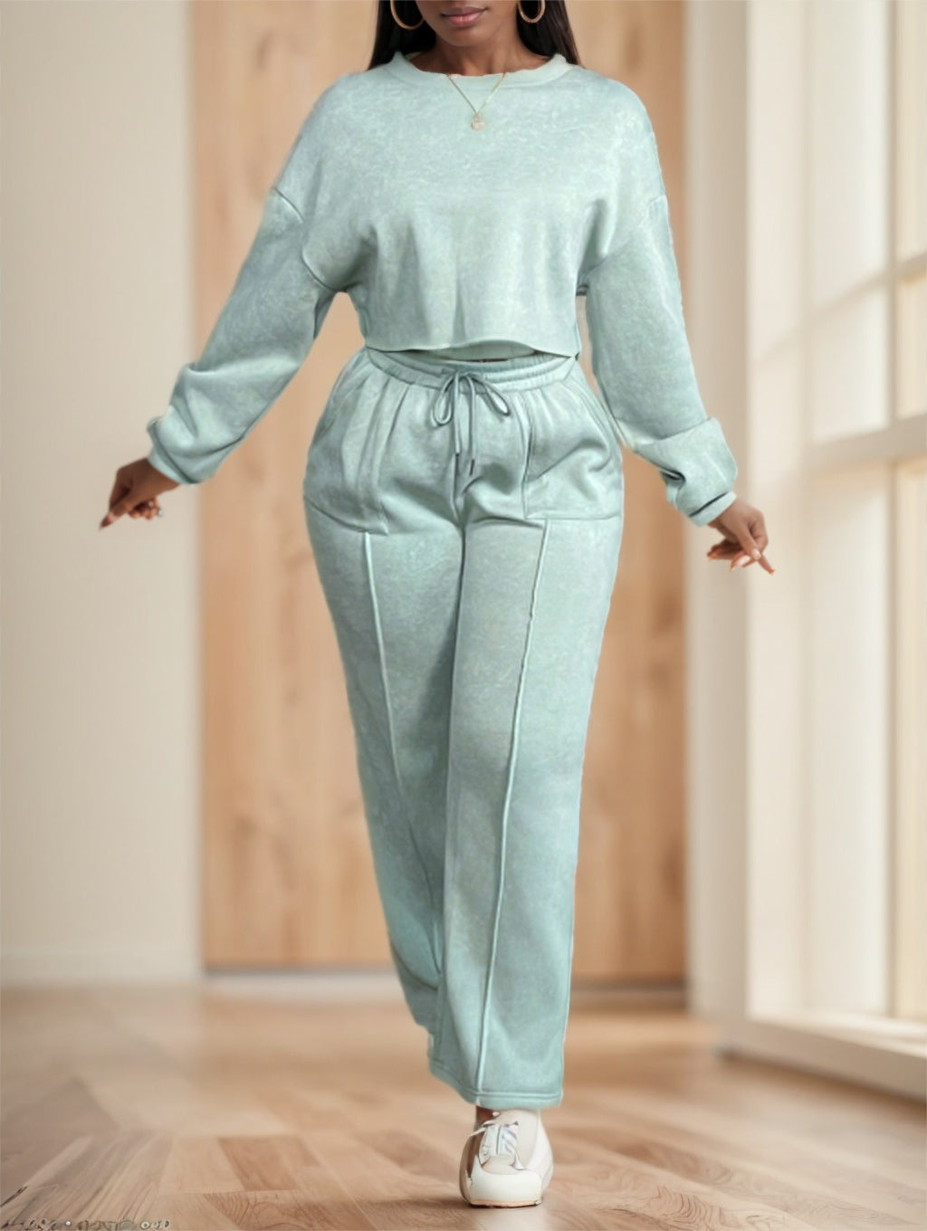 Women’s 2-Piece Casual Streetwear Outfit | Loose Fit Jogger Set | Trendy Sportswear Lounge Set for Women