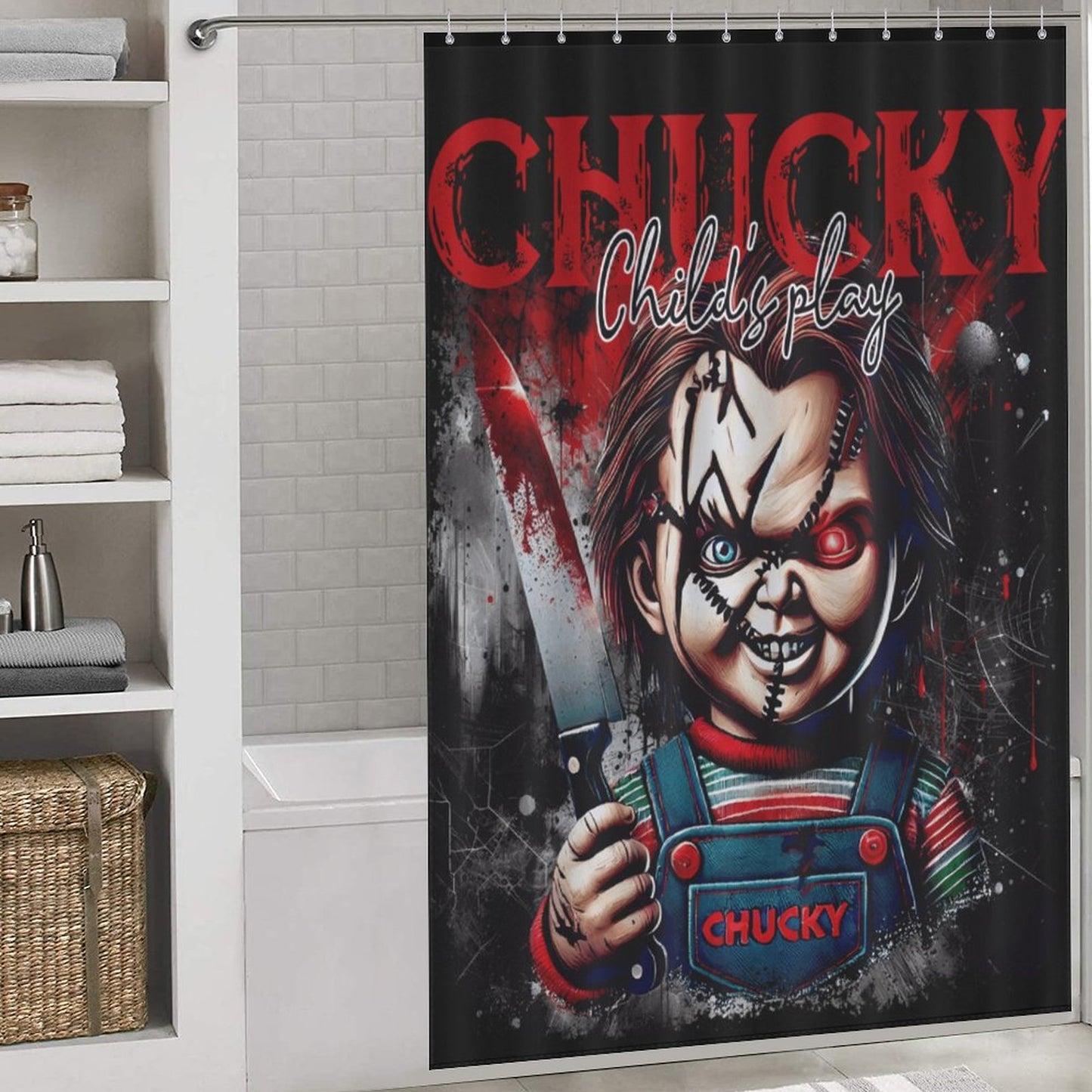 Chucky 'Child's Play' Shower Curtain/ Halloween Bathroom Decor / Guest Bathroom