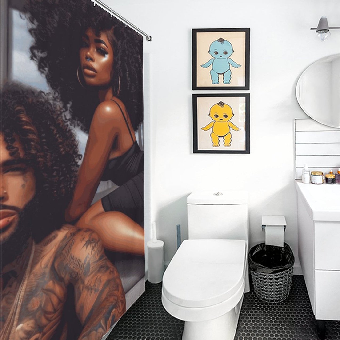 Melanin Love Shower Curtain / Master Bathroom / Guest Bathroom