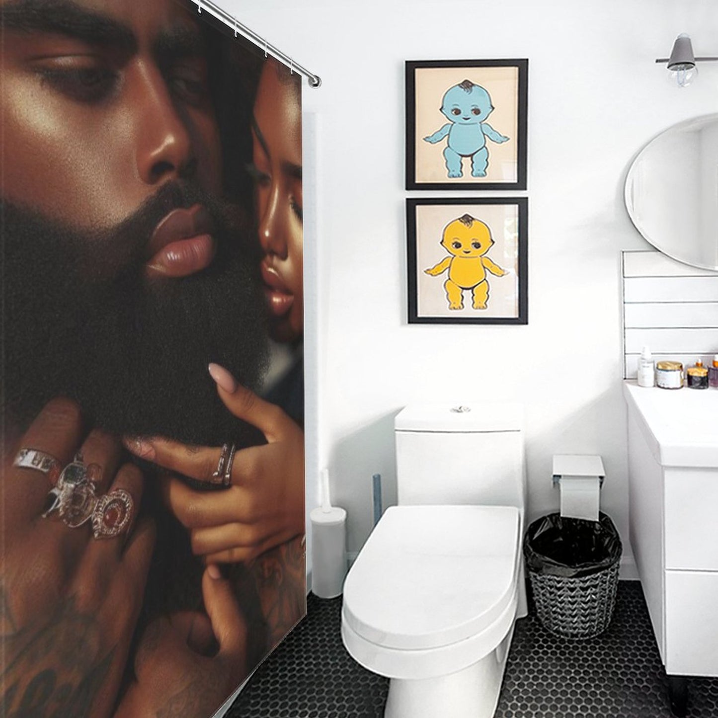 Melanin King and Queen Shower Curtain