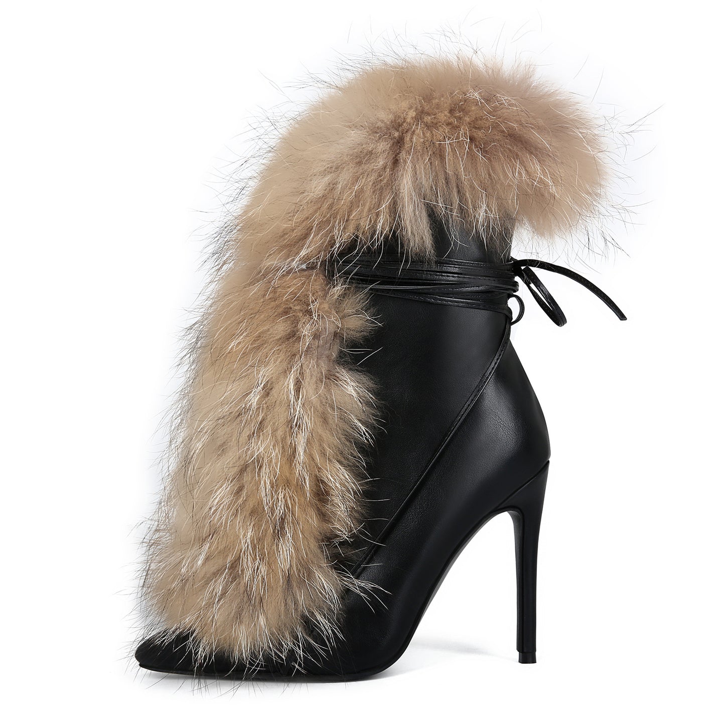 Women’s Pointed-Toe Fur Ankle Boots – Plus Size Stiletto Heel Booties | Sexy Winter High Heel Boots for Fashion Streetwear & Night Out