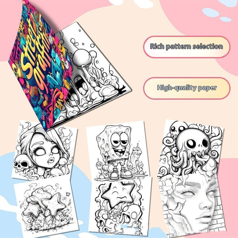 Street Graffiti Coloring Book for Adults – Urban Art Relaxation & Stress Relief