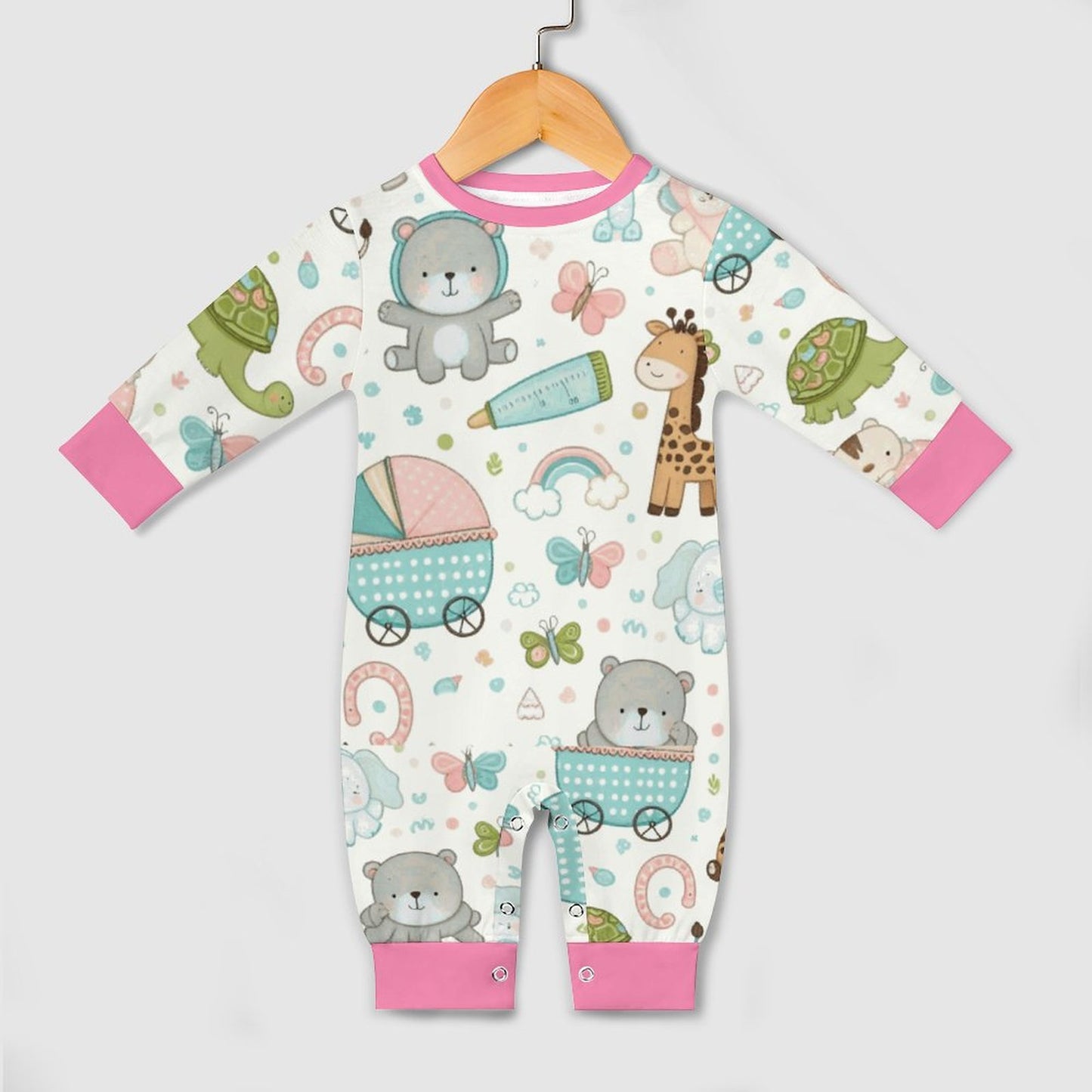 Adorable Baby Romper with Cute Animals - Soft Cotton Onesie for Infants & Toddlers - Perfect Baby Shower Gift