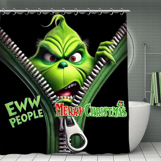 "Eww People Merry Christmas" Funny Holiday Shower Curtain
