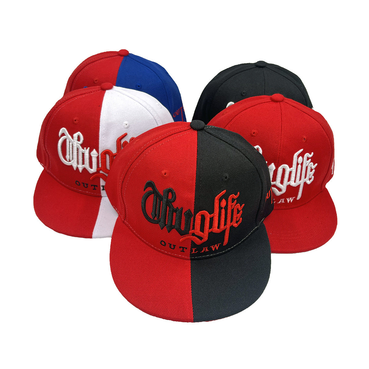 Thug Life Embroidered Letters Two Colors Street Hip Hop Hat Outdoor