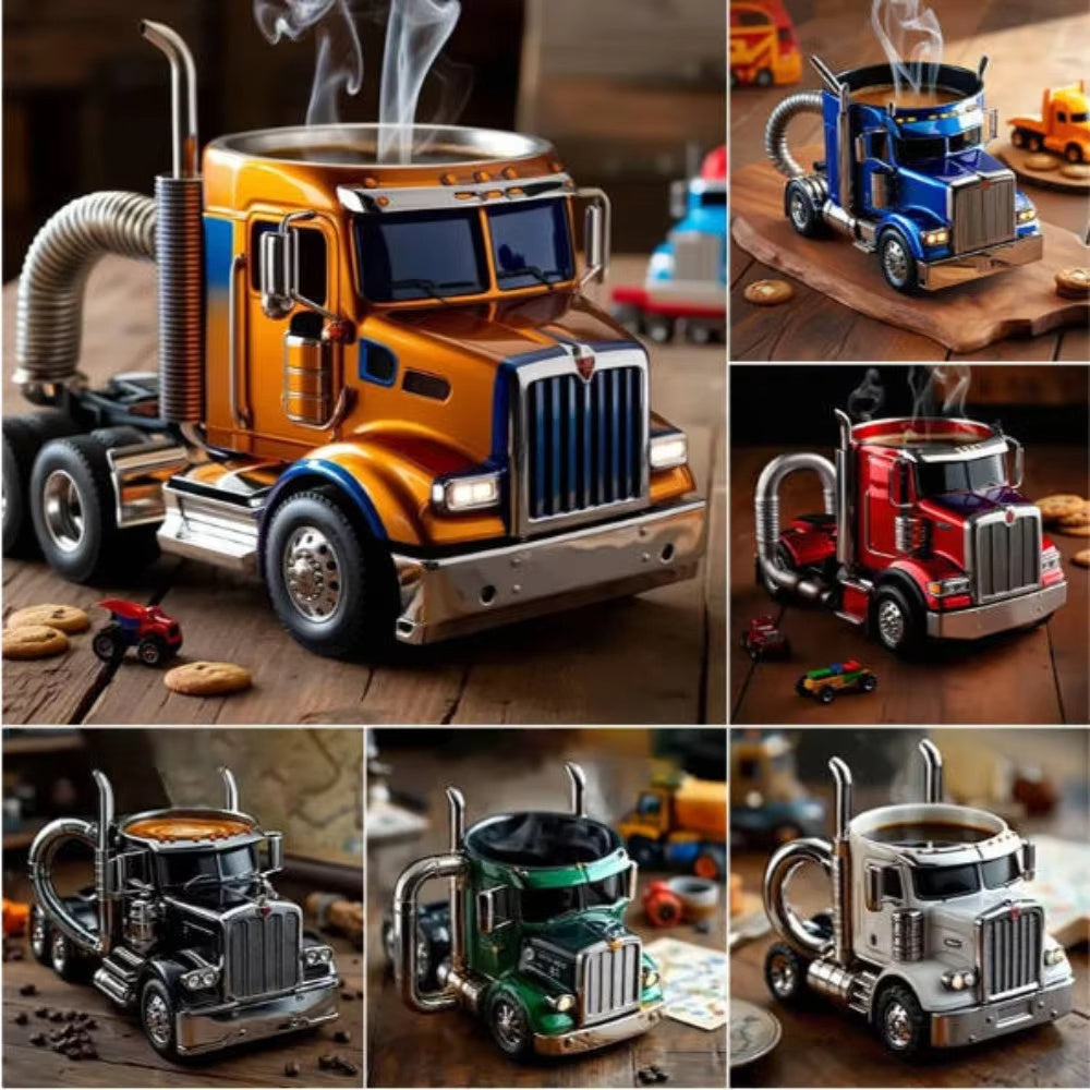 Durable Semi-Truck Coffee Mug – Handcrafted Semi-Trailer Shaped Cup for Truckers & Coffee Lovers