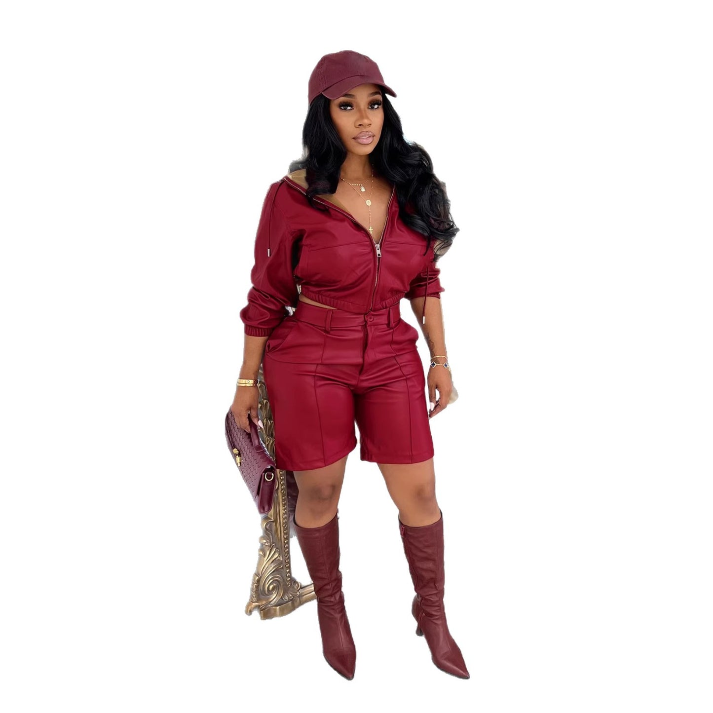 Women’s Long Sleeve Top and Shorts Set – Casual 2 Piece Outfit, Lounge Wear Matching Set, Cozy Streetwear Set for Fall & Summer