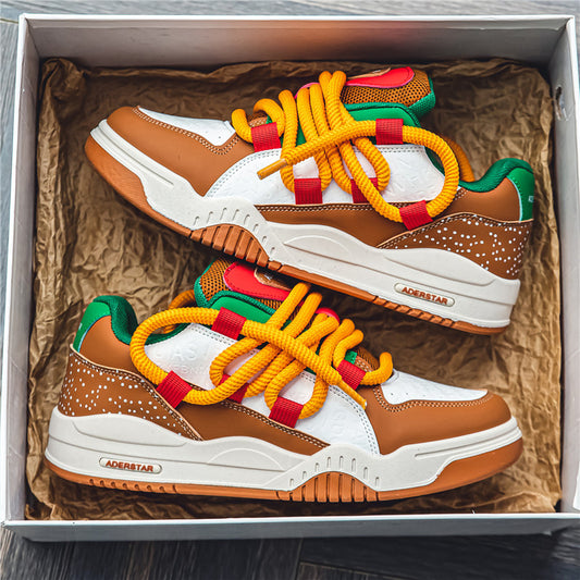 Hamburg Fries Summer Sports Casual Retro High-Rise Sneakers | Lightweight Streetwear Athletic Shoes for Men & Women