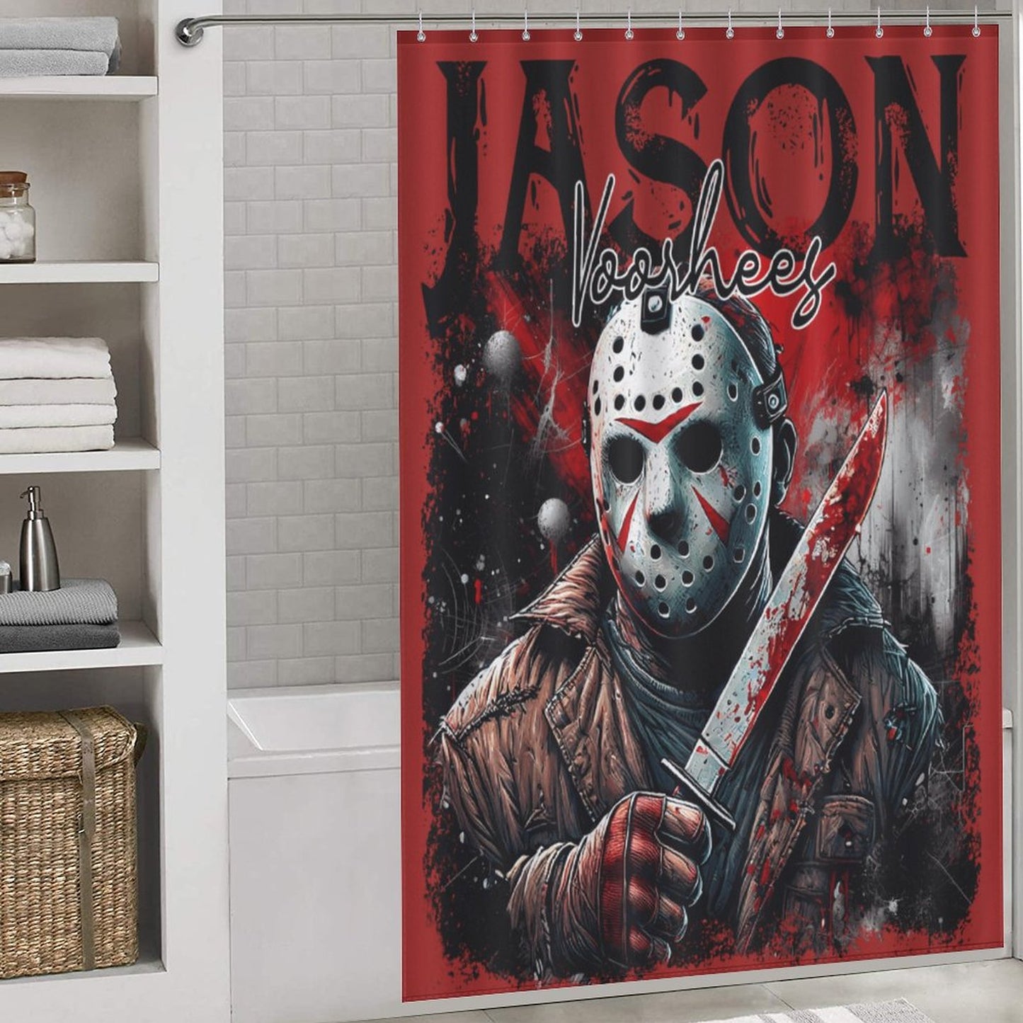 Jason Voorhees Horror Movie Shower Curtain