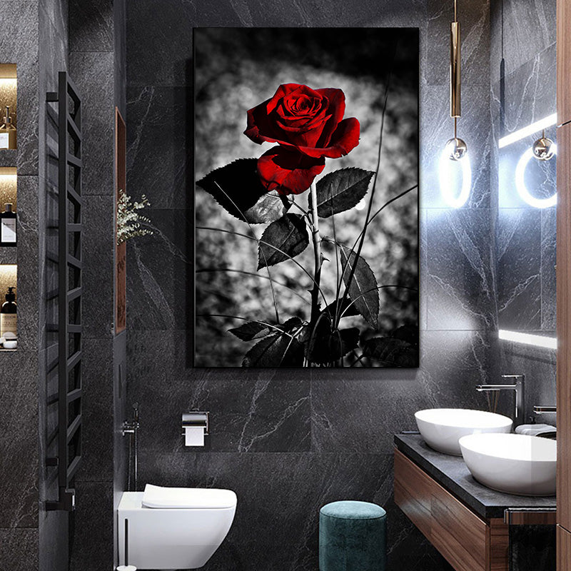 Modern Rose Flower Canvas Wall Art – Elegant Floral Painting Print, Contemporary Home Decor for Living Room, Bedroom & Office
