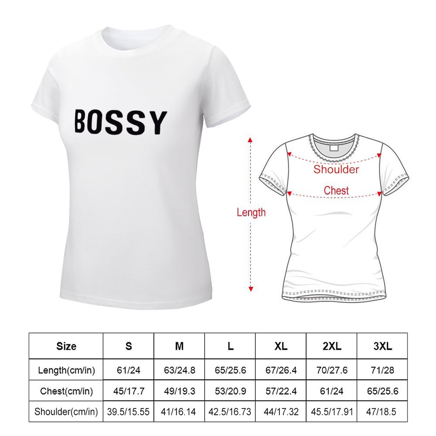 BOSSY Women's T-Shirt - Bold Statement Tee for Confident Women - Trendy Streetwear Fashion