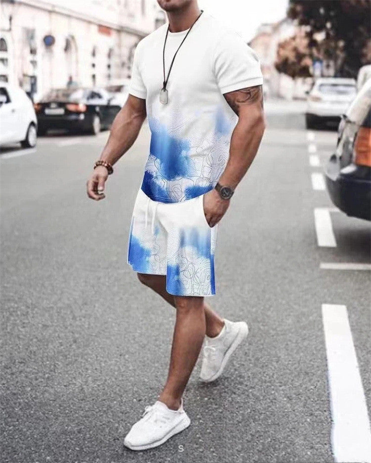 Men’s & Women’s Casual 2-Piece Set – Short Sleeve Top & Drawstring Shorts Lounge Outfit | Comfortable Streetwear Matching Set for Summer