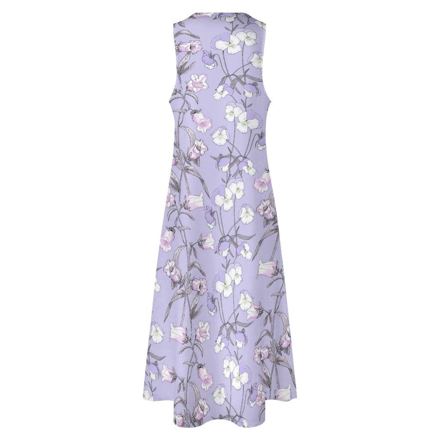 Elegant Women's Purple Flowy Sleeveless Ankle-Length Dress – Perfect for Weddings, Parties, and Summer Chic