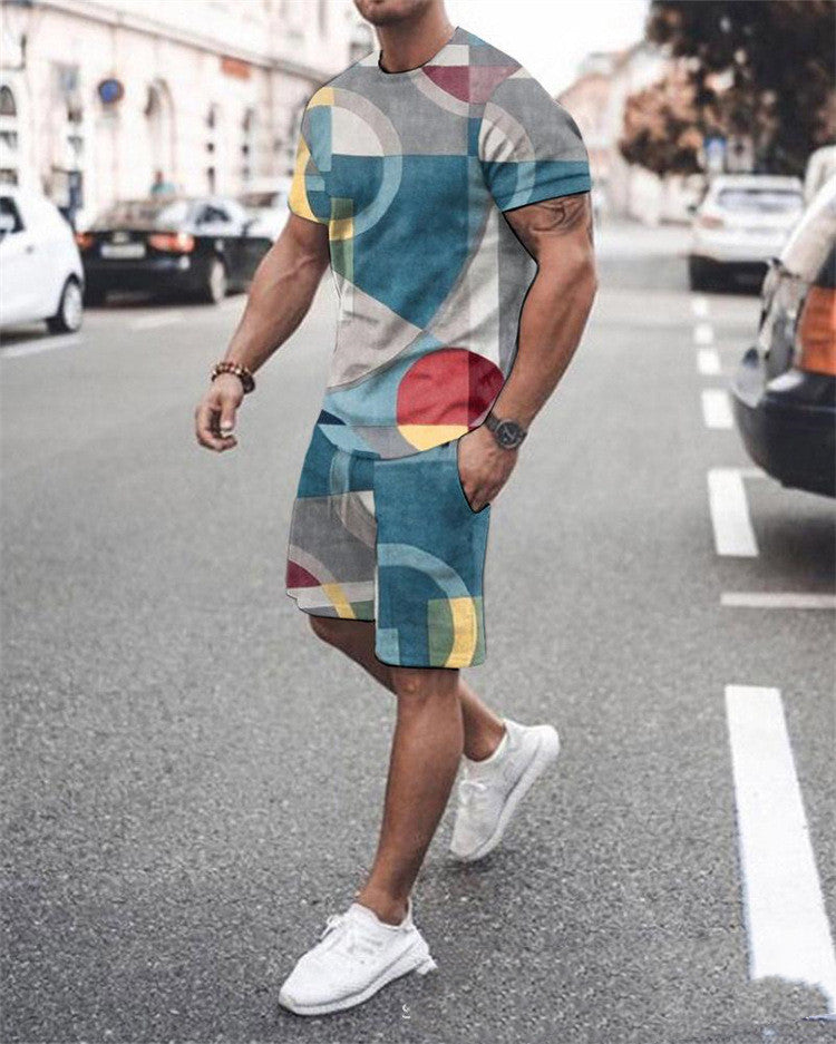 Men’s & Women’s Casual 2-Piece Set – Short Sleeve Top & Drawstring Shorts Lounge Outfit | Comfortable Streetwear Matching Set for Summer