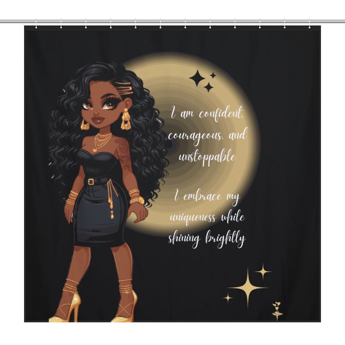 Melanin Doll House Affirmation Shower Curtain / Master Bathroom/ Guest Bathroom