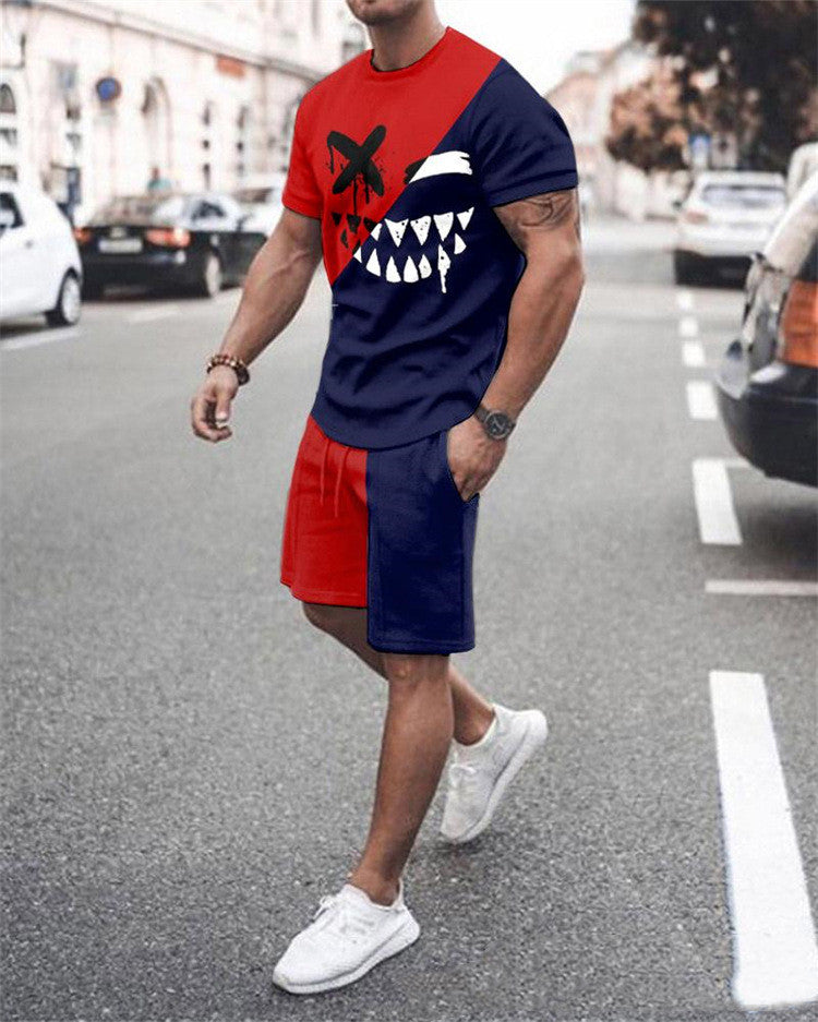 Men’s & Women’s Casual 2-Piece Set – Short Sleeve Top & Drawstring Shorts Lounge Outfit | Comfortable Streetwear Matching Set for Summer