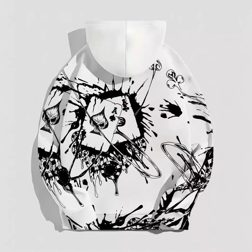 Gambler Ink Playing Cards 3D Hoodie – Street wear Pullover | Men & Women Graphic Hoodie