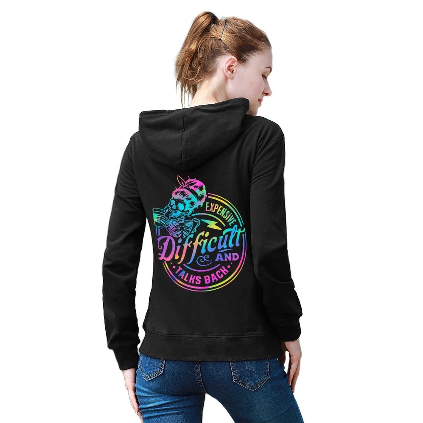 Holographic "Expensive, Difficult, and Talks Back" Hoodie for Women – Bold & Empowering Statement Apparel