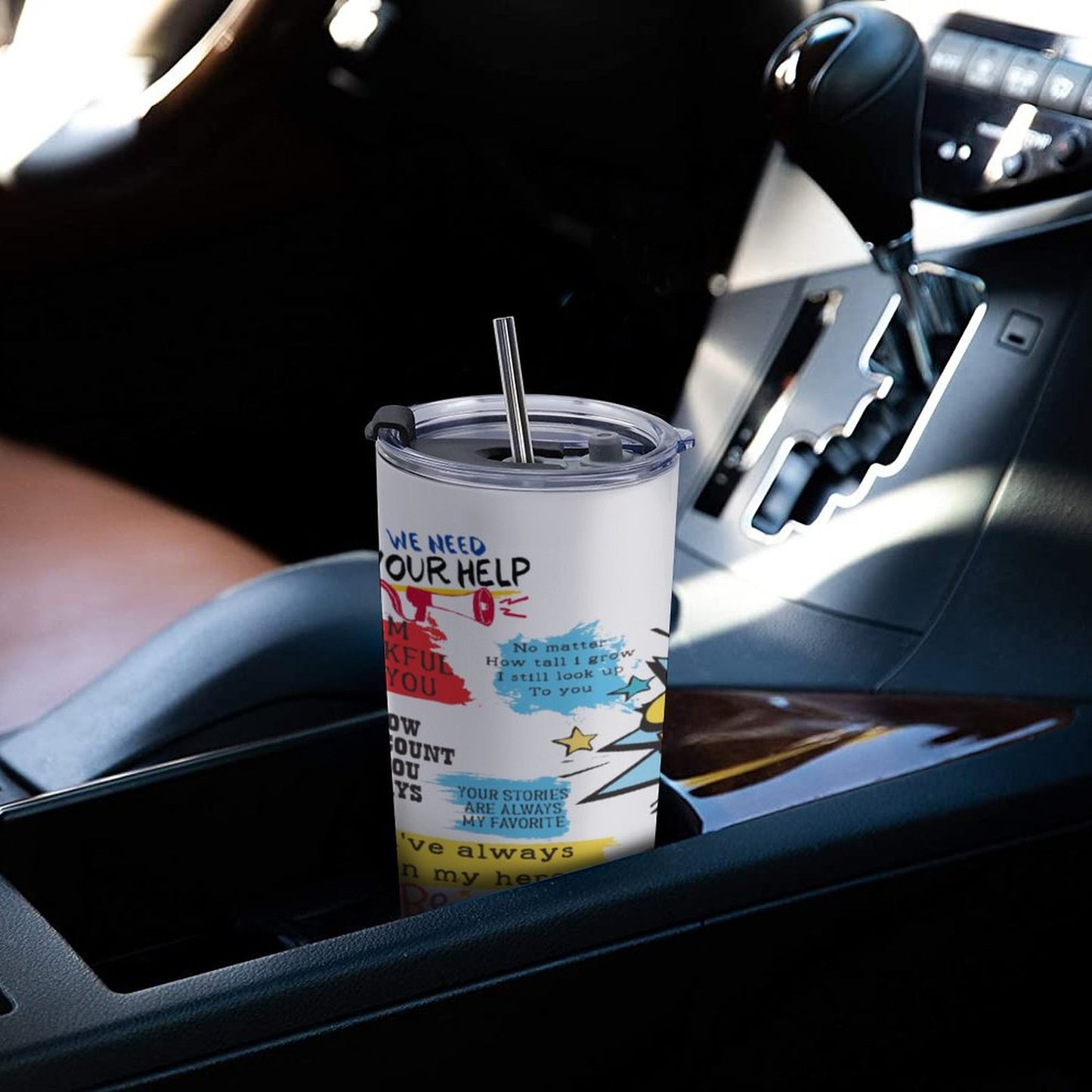 Super Dad Appreciation Car Travel Mug Set with Cleaning Kit – 20oz (590ml) Insulated Coffee Tumbler | Father’s Day Gift, Dad Appreciation Cup