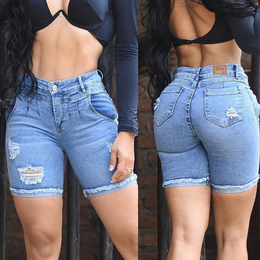 Women's Casual Blue Ripped Jeans