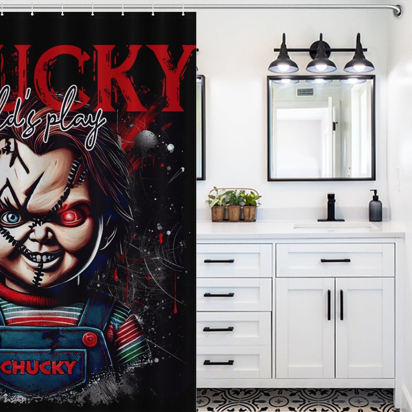 Chucky 'Child's Play' Shower Curtain/ Halloween Bathroom Decor / Guest Bathroom