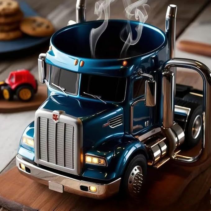 Durable Semi-Truck Coffee Mug – Handcrafted Semi-Trailer Shaped Cup for Truckers & Coffee Lovers