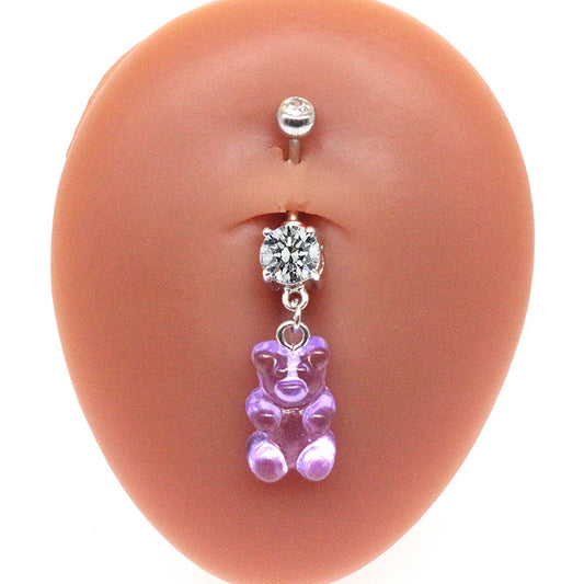 Bear Belly Animal Navel Ring Human Body Piercing Accessories