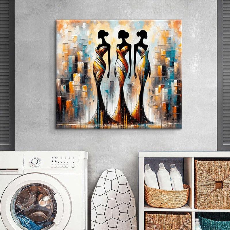 Large Abstract Handmade Oil Painting Textured African Woman Modern Wall Art On Canvas Living Room Bedroom Home Decoration