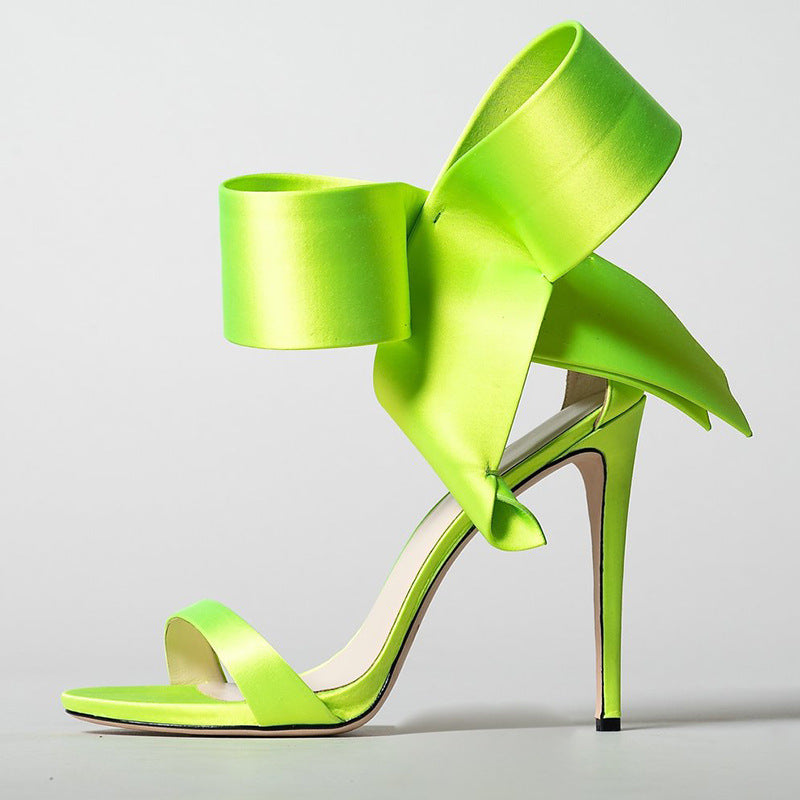 Summer Oversized Bow Ankle-strap High Heel Women's Sandals