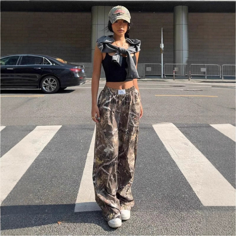 Slimming Casual Women's Multi-Pocket Camouflage Cargo Pants – Y2K Hip-Hop Retro Streetwear