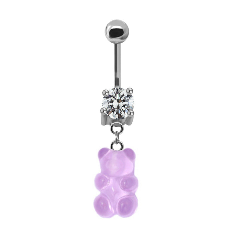 Bear Belly Animal Navel Ring Human Body Piercing Accessories
