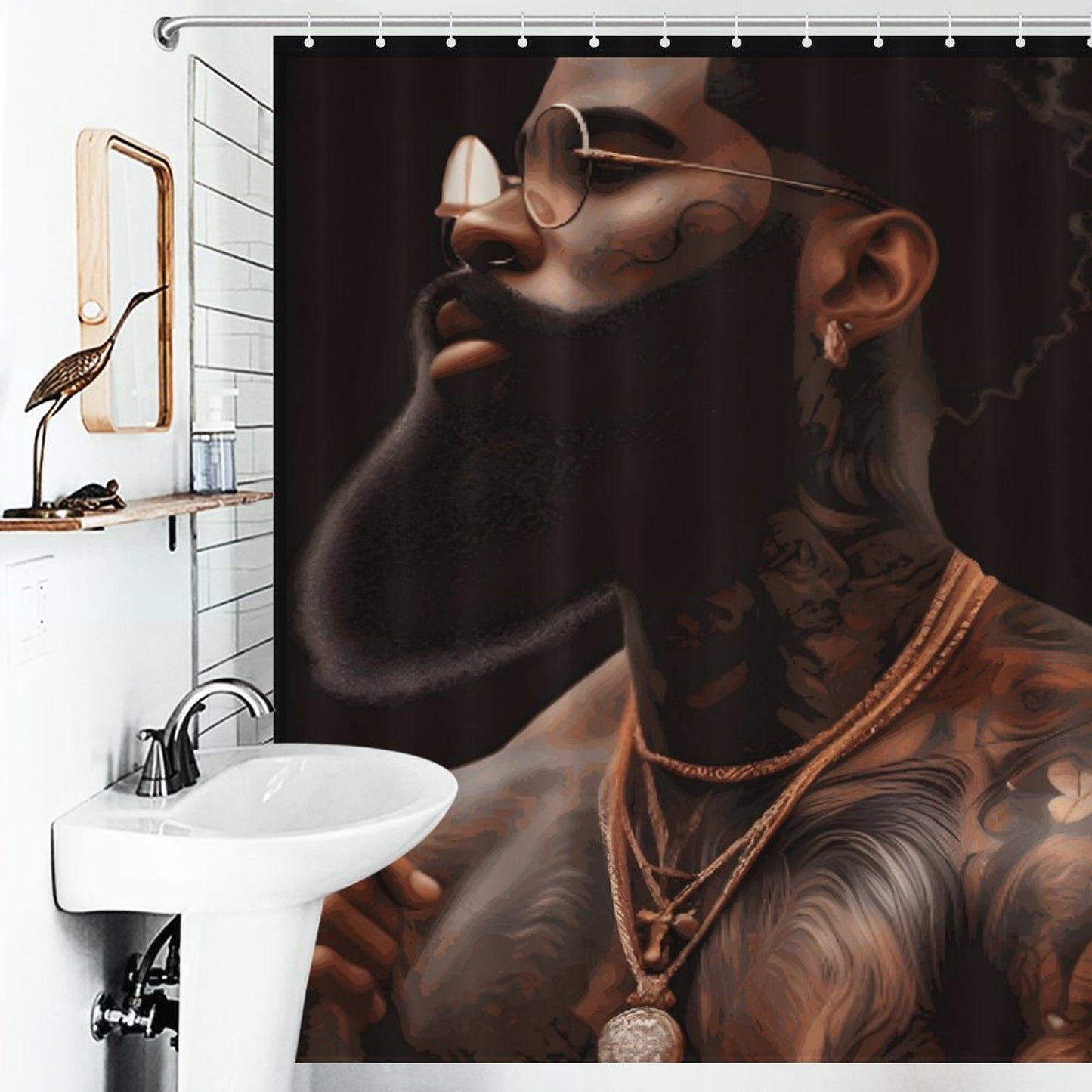 Melanin King Shower Curtain /Master Bathroom/ Guest Bathroom