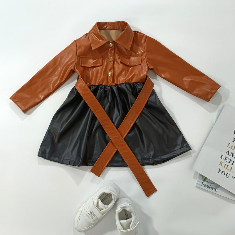 Mini Luxe Fall Fashion Set | Toddler Faux Leather Skirt Outfit