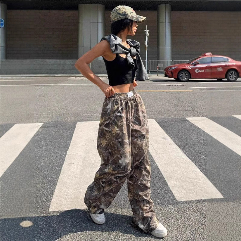 Slimming Casual Women's Multi-Pocket Camouflage Cargo Pants – Y2K Hip-Hop Retro Streetwear