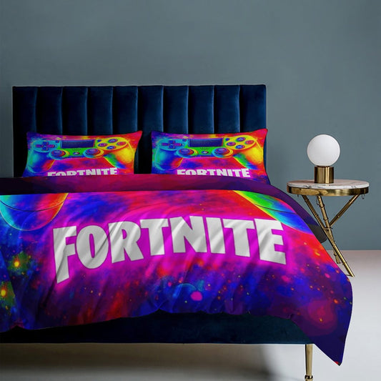 Fortnite 3-Piece Bedding Set 86"x70" | Gamer Comforter Set with Dual-Sided Printing | Teen Boys Bedroom Decor | Battle Royale Game Gift Idea