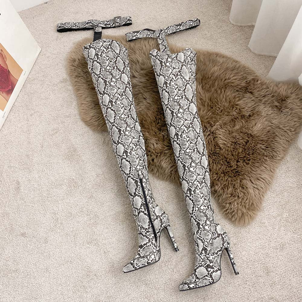 Stiletto Heel Pointed Toe Over-the-knee Pants Boots