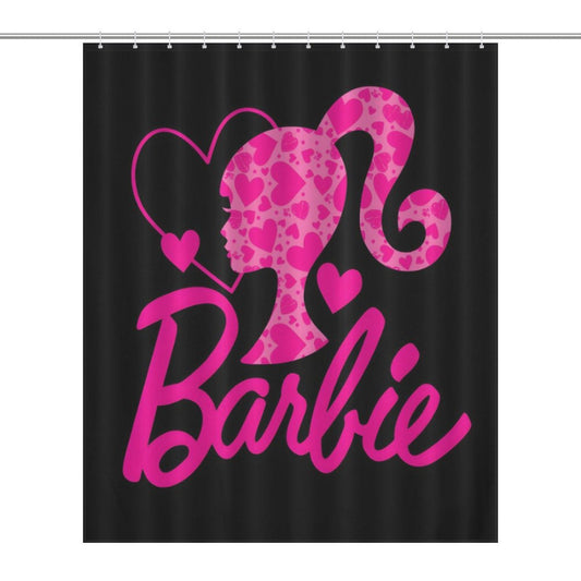 Pink and Black Melanin Doll House Barbie Collection Shower Curtain