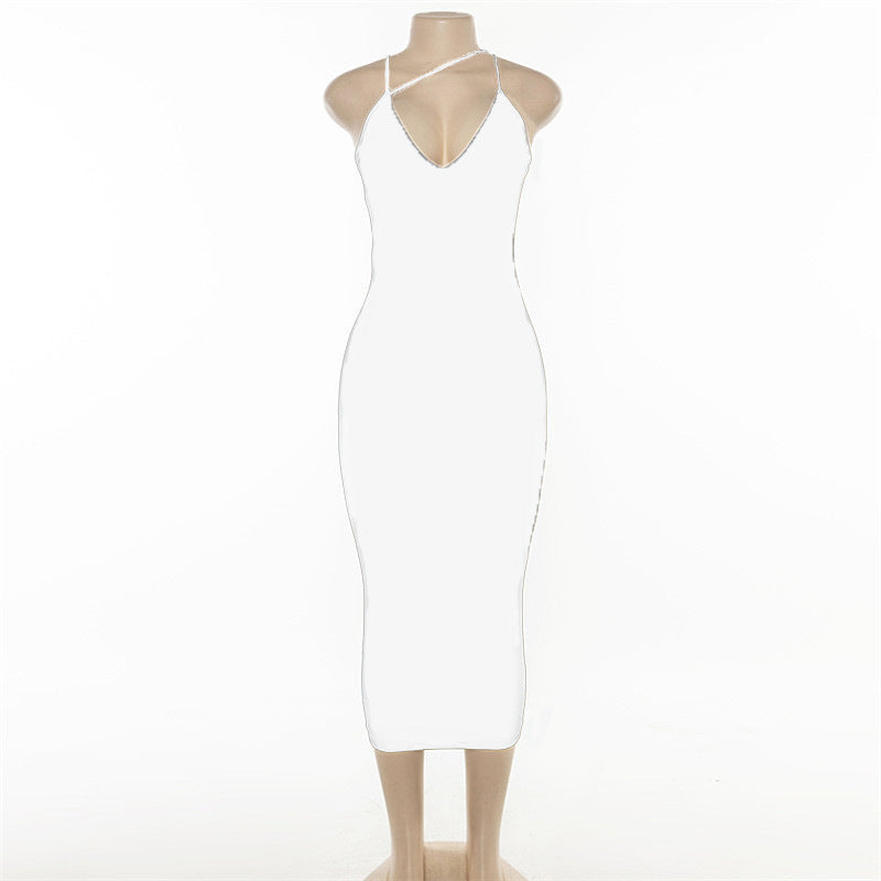 Low-Cut Backless Strap Women’s Dress – Sexy Bodycon Evening Dress, Elegant Clubwear Party Outfit for Women