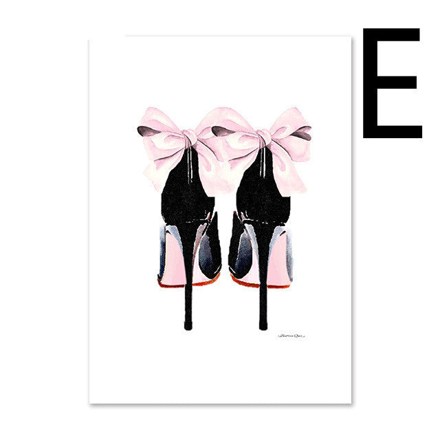 High Heels Books Perfume Bottle Magazine Modern Home Decoration Painting