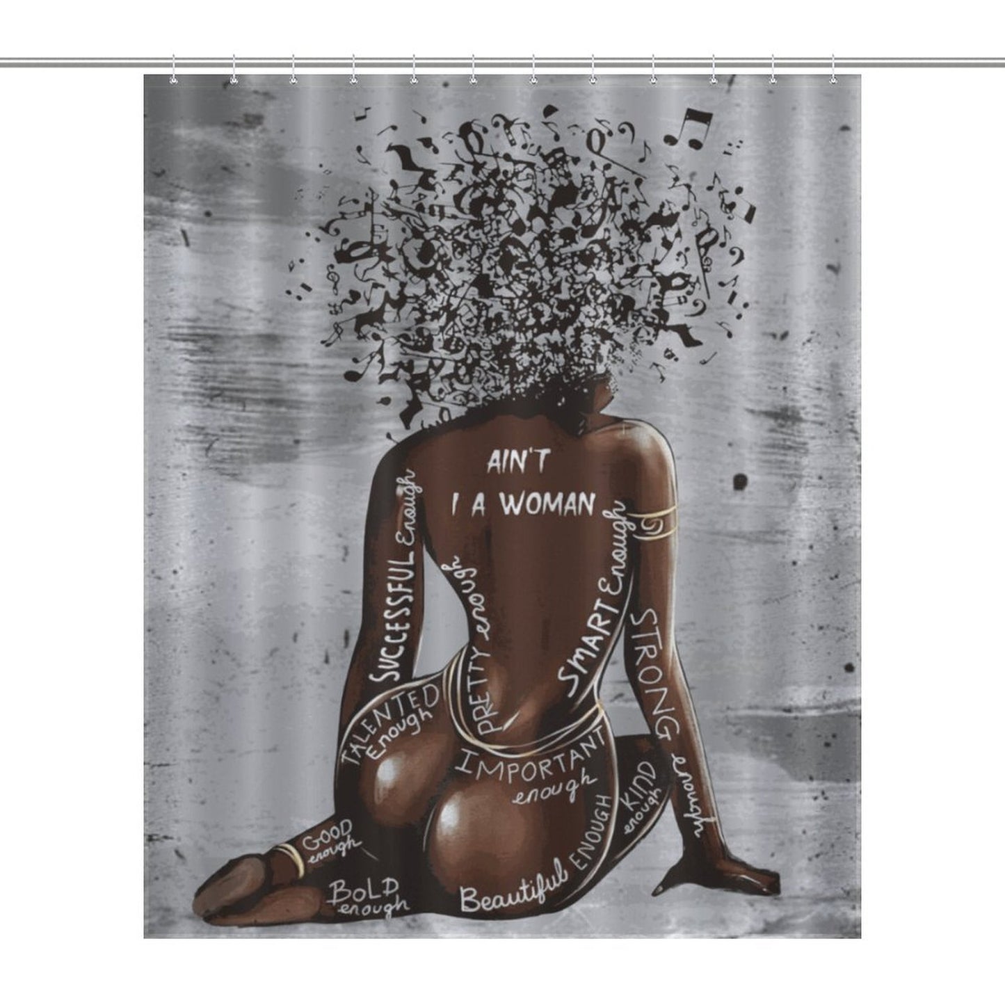 Ain’t I A Woman” Black Woman Art Shower Curtain – Bold African American Home Decor | Empowering Feminist Bathroom Art