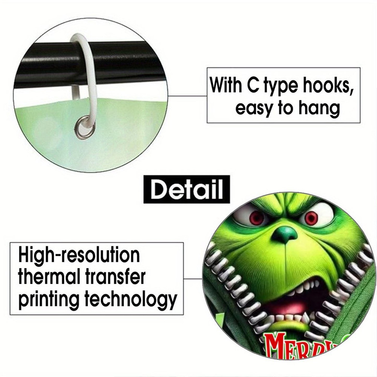 "Eww People Merry Christmas" Funny Holiday Shower Curtain