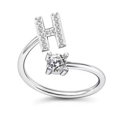 Women's Adjustable Zircon Letters Ring