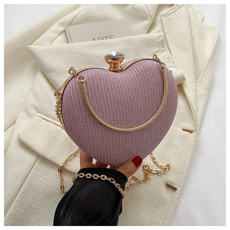 Elegant Women's Banquet Bag with Love Chain - Versatile Shoulder & Crossbody Handbag