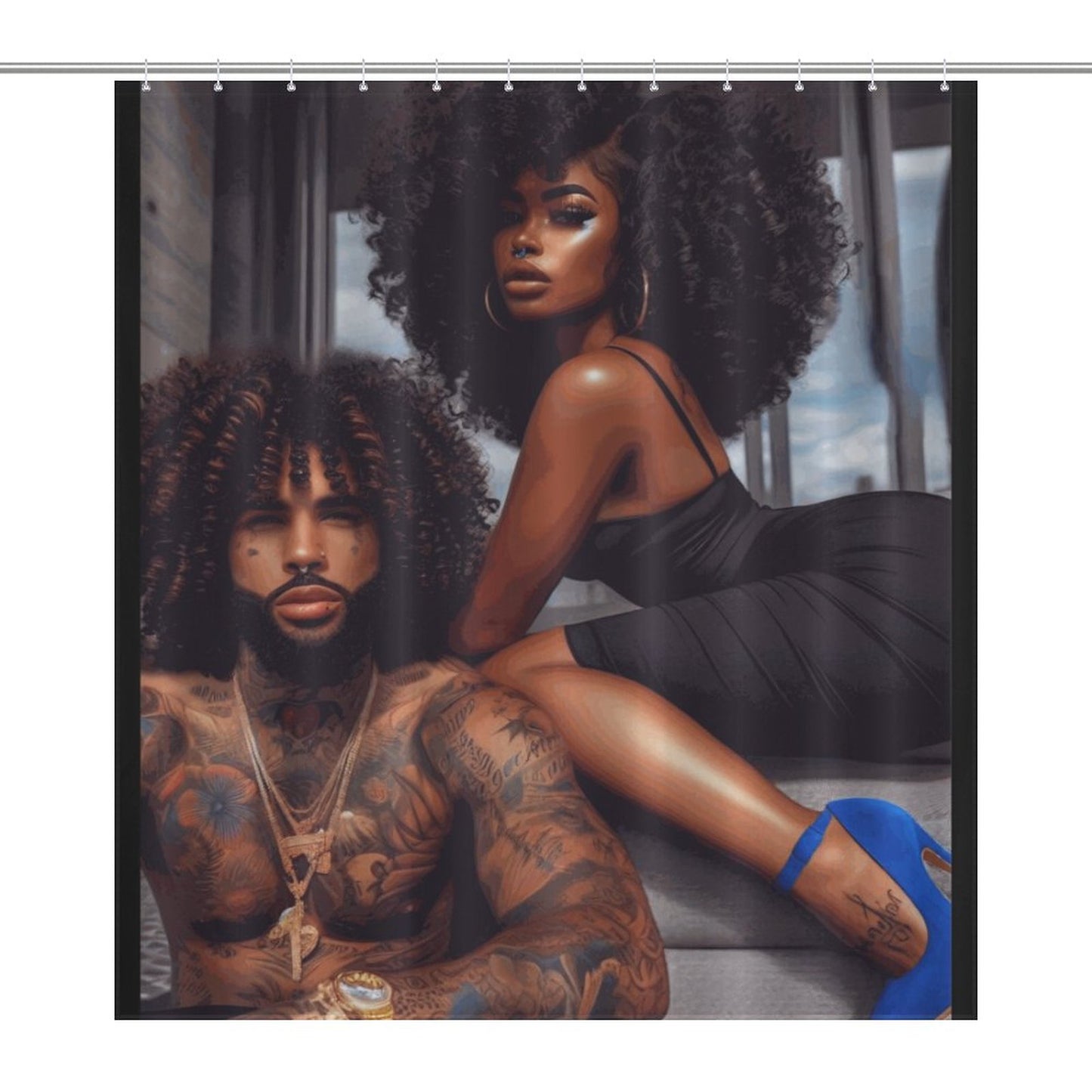 Melanin Love Shower Curtain / Master Bathroom / Guest Bathroom