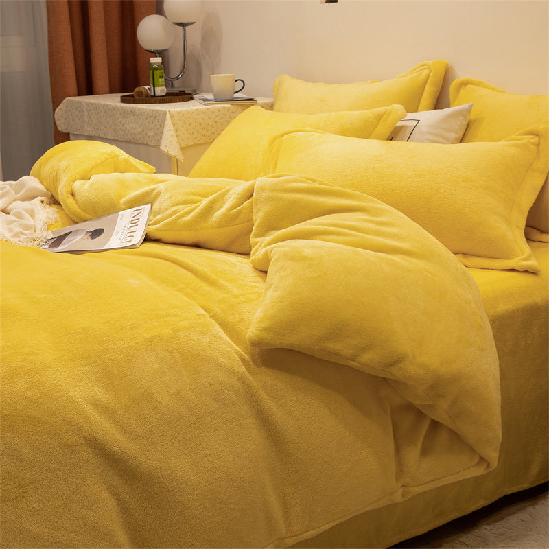 Four-piece Plush Double-sided Fleece  Duvet Cover